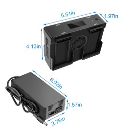Hanatora Mavic 2 Zoom/Pro Battery Wall & Car Charger for DJI Mavic 2 Zoom/Pro Drone,5 in 1 Charging Hub with Charging,Discharging,Storage Charging