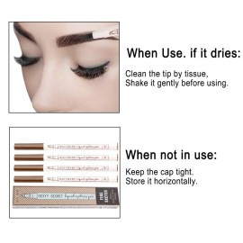 Microblading Eyebrow Pen 4 Pack Black Brow Pencil 3D Waterproof Eyebrow Pen Waterproof Eyebrow Pencil Micro-Fork Tip Brow Pen Natural All Day Eyebrow Makeup
