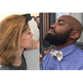 Chicago Comb Model 7 Carbon Fiber Pick Comb, for Long Thick Curly & Afro Hair Styles, Black Color, 6 inches (15 cm)