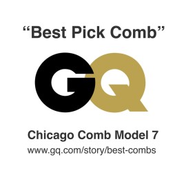 Chicago Comb Model 7 Carbon Fiber Pick Comb, for Long Thick Curly & Afro Hair Styles, Black Color, 6 inches (15 cm)