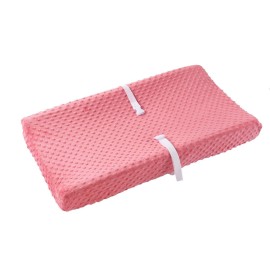 Baby Changing Pad Cover, Super Soft Plush Dot Diaper Changing Table Covers for Baby Girls and Boys, Ultra Comfortable, Safe for Babies, Fit 32/34\'\' x 16 Pad (Strawberry Red)