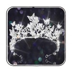 Brishow Butterfly Crown Silver Bridal Butterflies Tiaras for Women and Girls