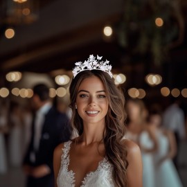 Brishow Butterfly Crown Silver Bridal Butterflies Tiaras for Women and Girls Brishow Butterfly Crown Silver Bridal Butterflies Tiaras for Women and Girls