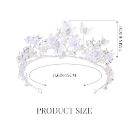 Brishow Butterfly Crown Silver Bridal Butterflies Tiaras for Women and Girls Brishow Butterfly Crown Silver Bridal Butterflies Tiaras for Women and Girls