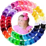 Oaoleer Hair Bows, 30 Colors 4 Inch Grosgrain Ribbon Bows Alligator Clips Hair Barrettes Hair Accessories for Girls Toddler Infants Kids Teens Children