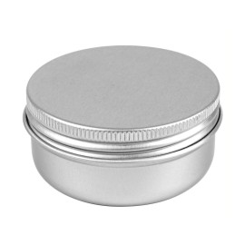 Foraineam 60 Pack 1.7 oz / 50ml Round Aluminum Lip Balm Tin Cans with Screw Top Lids - Silver Cosmetic Sample Containers - Metal Empty Tins Travel Storage Jars for Salve, Spice, Candies or Crafts