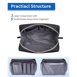 Narwey Makeup Bag Travel Cosmetic Bag Organizer Toiletry Bag Make Up Bags with Compartments for Women Girls (Large, Black)