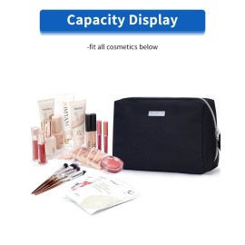 Narwey Makeup Bag Travel Cosmetic Bag Organizer Toiletry Bag Make Up Bags with Compartments for Women Girls (Large, Black)