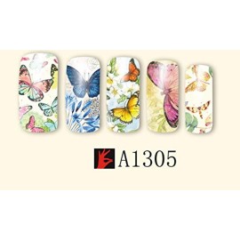 Tvoip 12 Pcs/Set Beauty Butterfly Mixed Designs Full Water Transfer Stickers Nail Art Decal Sticker Nail Accessories