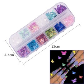 24 Color/Set 3D Butterfly Nail Glitter Sequins, Kalolary Laser Butterfly Nail Sequin Flake Acrylic Manicure Paillettes Face Body Lip Glitters for Nail Art Decoration Resin Mold DIY Makeup 24 Color/Set 3D Butterfly Nail Glitter Sequins, Kalolary Laser Butterfly Nail Sequin Flake Acrylic Manicure Paillettes Face Body Lip Glitters for Nail Art Decoration Resin Mold DIY Makeup