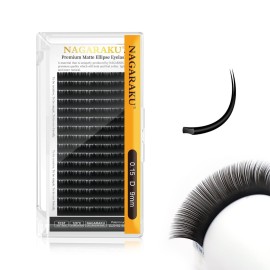 NAGARAKU Double Tips Ellipse Eyelash Extensions Lighter Thinner Flat Split Tips Individual Lash 0.15mm D curl 9mm Matte Black Faux Mink Classic False Lash Supplies 16 Rows NAGARAKU Double Tips Ellipse Eyelash Extensions Lighter Thinner Flat Split Tips Individual Lash 0.15mm D curl 9mm Matte Black Faux Mink Classic False Lash Supplies 16 Rows