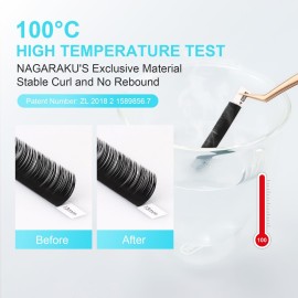 NAGARAKU Double Tips Ellipse Eyelash Extensions Lighter Thinner Flat Split Tips Individual Lash 0.15mm D curl 9mm Matte Black Faux Mink Classic False Lash Supplies 16 Rows