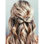 JAKAWIN Bride Wedding Hair Vine Flower Hair Piece Silver Bridal Headpiece Accessories for Women HV067