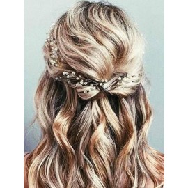 JAKAWIN Bride Wedding Hair Vine Flower Hair Piece Silver Bridal Headpiece Accessories for Women HV067