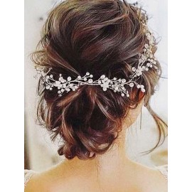 JAKAWIN Bride Wedding Hair Vine Flower Hair Piece Silver Bridal Headpiece Accessories for Women HV067 JAKAWIN Bride Wedding Hair Vine Flower Hair Piece Silver Bridal Headpiece Accessories for Women HV067