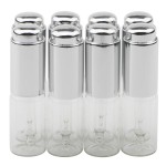 Kesell 10ml Essential Oil Dropper Bottles Transparent Glass Bottle with Silver Pressure Pump 0.3oz Refillable Portable Cosmetic Container for Travel Daily Life, Pack of 8