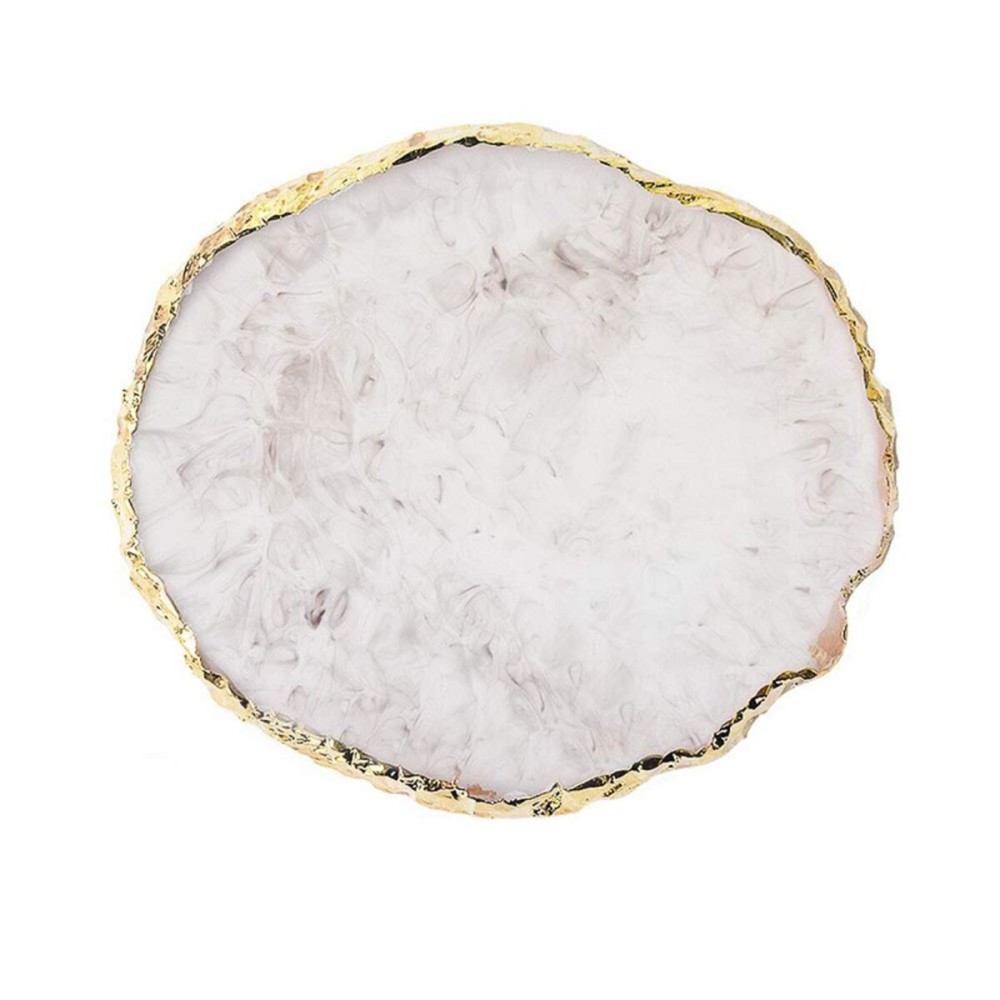 AKOAK 1 Pack Natural Resin Agate Phnom Penh Nail Glue Palette Crystal Edge Shooting Props Toning Works Display Board Tool (Light Gray)