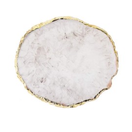 AKOAK 1 Pack Natural Resin Agate Phnom Penh Nail Glue Palette Crystal Edge Shooting Props Toning Works Display Board Tool (Light Gray)