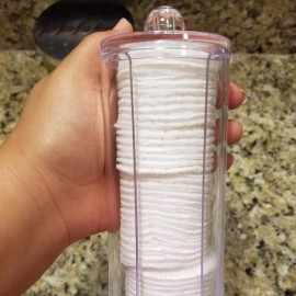 BBDOU Cosmetic Cotton Pad Holder - Acrylic Makeup Remover Organizer with Dispenser & Storage Rack BBDOU Cosmetic Cotton Pad Holder - Acrylic Makeup Remover Organizer with Dispenser & Storage Rack