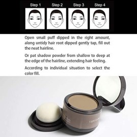 Hairline Powder (Light Cafe) - Hair Root Dye, Hair Color Shadow, Thin Hair Touch-Up Powder, 4g Hairline Powder (Light Cafe) - Hair Root Dye, Hair Color Shadow, Thin Hair Touch-Up Powder, 4g