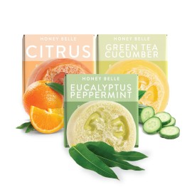 Honey Belle Exfoliating Loofah Soap 3-Pack Refresh - Exfoliating Bar Soap with Loofah Inside - Cleansing, Moisturizing, Nourishing, Scrubby Soap - Plant-Based, Eco-Friendly, Vegan, Cruelty-Free