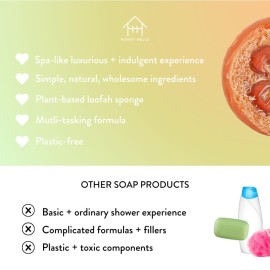 Honey Belle Exfoliating Loofah Soap 3-Pack Refresh - Exfoliating Bar Soap with Loofah Inside - Cleansing, Moisturizing, Nourishing, Scrubby Soap - Plant-Based, Eco-Friendly, Vegan, Cruelty-Free