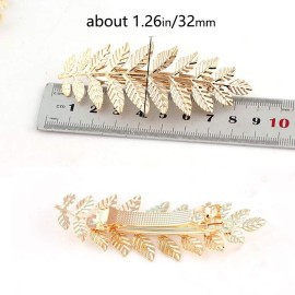 2 Pcs Toga Party Greek Goddess Costume - Gold Leaves Hair Barrettes