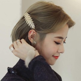 2 Pcs Toga Party Greek Goddess Costume - Gold Leaves Hair Barrettes