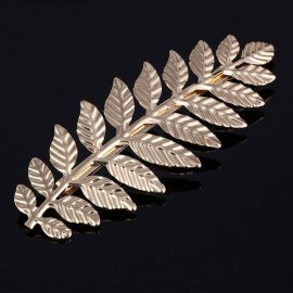 2 Pcs Toga Party Greek Goddess Costume - Gold Leaves Hair Barrettes