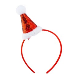LUX ACCESSORIES Red Christmas Holiday Party Hat Fashionable Girls Headband