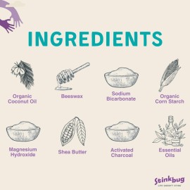 Natural Organic Deodorant Stick with Vanilla and Mint, Coconut Oil and Activated Charcoal, Aluminum Free Deodorant by Stinkbug Naturals, Vanilla Mint 2-Pack