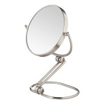 JERDON Folding Travel Makeup Vanity Mirror - Portable 6 Diameter with 10X-1X Magnification - Travel Storage Bag Included - Model MC450N