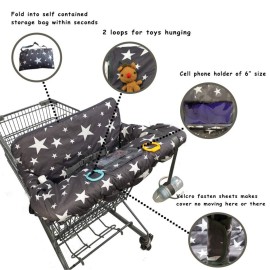 Shopping Cart Cover for Baby, Toddler 2-in-1 High Chair Cover, Star Print