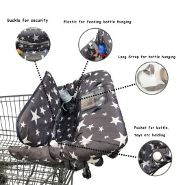 Shopping Cart Cover for Baby, Toddler 2-in-1 High Chair Cover, Star Print