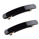 2 Pack Black Metal Spring Clips Barrette Bows Hair Clips French Barrettes Hair Grip No Slip Grip Hairpins Chic Styling