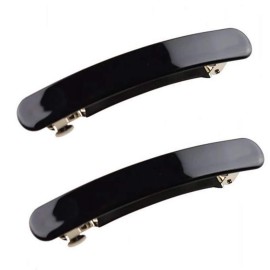 2 Pack Black Metal Spring Clips Barrette Bows Hair Clips French Barrettes Hair Grip No Slip Grip Hairpins Chic Styling