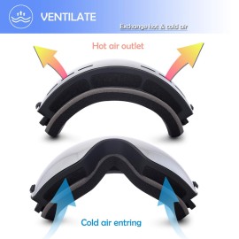 EXP VISION Snowboard Ski Goggles Men Women Youth, Anti Fog OTG Winter Snow Goggles Spherical Detachable Lens (Silver)