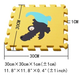 MQIAOHAM 18 Pieces Puzzle Play Mats, Soft Baby Play Mat, Kids Interlocking Foam Floor Tiles, Toddlers Carpet Playmats Animal G301018-P051HBH