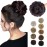 MORICA 1PCS Messy Hair Bun Hair Scrunchies Extension Curly Wavy Messy Bun Hair Synthetic Chignon Hairpieces for Women(2/33(Darkest Brown & Dark Auburn Mixed))