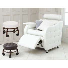 Elitzia Pedicure Stool Beauty Salon Foot Bath Footstool Two Colors Optional ET28499 White Colour Thick Foam Support Quality Wheels Elitzia Pedicure Stool Beauty Salon Foot Bath Footstool Two Colors Optional ET28499 White Colour Thick Foam Support Quality Wheels