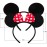 FANYITY Mouse Ears Headbands Sequin Hair Band for Girls Women Boys Party, 2 Pieces (RED DOT&BLACK)