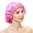 greatremy Satin Hair Bonnet Sleep Cap,Silky Bonnets for Women Curly Natural Hair Rose/Beige Sleeping Night Cap Big Large Bonnet Adjustable Double Layer with Drawstring