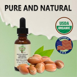 MOUNTAIN TOP Argan Oil USDA Organic 100% Pure Cold Pressed Unrefined - Premium Grade Pure Moisturizer for Dry & Damaged Skin, Hair, Face, Body, Scalp & Nails MOUNTAIN TOP Argan Oil USDA Organic 100% Pure Cold Pressed Unrefined - Premium Grade Pure Moisturizer for Dry & Damaged Skin, Hair, Face, Body, Scalp & Nails