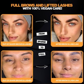 Eyebrow and Lash Lamination Kit | At Home DIY and Salon Use | 2in1 Professional Brow Lamination Kit and Lash Lift | Instant Lift For Fuller Eye Brows and Longer Eyelashes