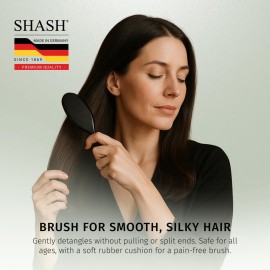 Since 1869 Hand Made In Germany - Nylon Boar Bristle Brush Suitable For Normal to Thick Hair Gently Detangles, No Pulling or Split Ends - Softens Improves Hair Texture, Stimulates (Extra Small)