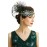 BABEYOND Women\'s 1920s Headband Flapper Feather Headpiece with Chain Roaring 20s Great Gatsby Themed Party Hair Accessory (Peacock)