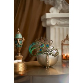 BABEYOND Women\'s 1920s Headband Flapper Feather Headpiece with Chain Roaring 20s Great Gatsby Themed Party Hair Accessory (Peacock)