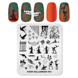 KADS Halloween Nail Plates Nail Stamp Templates Nail Art Stamping Kits with Pumpkin Ghost Skull Bat Image Plates for DIY Decoration (HA003) KADS Halloween Nail Plates Nail Stamp Templates Nail Art Stamping Kits with Pumpkin Ghost Skull Bat Image Plates for DIY Decoration (HA003)