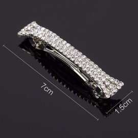 lasenersm Hair Clip, 2 Pieces Hair Accessory with Three Row Rhinestone Crystal, Hair Barrette Clip for Girls and Women, 2.75 in Length, Silver lasenersm Hair Clip, 2 Pieces Hair Accessory with Three Row Rhinestone Crystal, Hair Barrette Clip for Girls and Women, 2.75 in Length, Silver