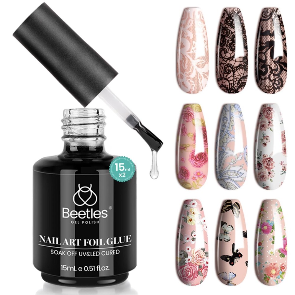 Beetles Nail Art Foil Glue Gel for Foil Stickers Nail Glue Transfer Tips Star Glues Nail Art Manicure DIY LED Lamp Required Soak Off 15ML 2 Bottle Beetles Nail Art Foil Glue Gel for Foil Stickers Nail Glue Transfer Tips Star Glues Nail Art Manicure DIY LED Lamp Required Soak Off 15ML 2 Bottle